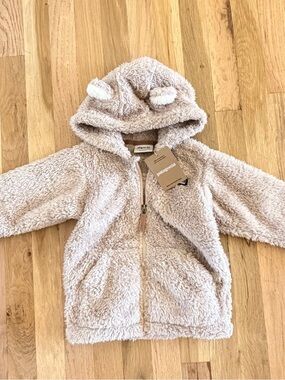 Patagonia Kids Plush Hooded Jacket in Beige